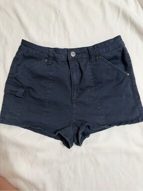 BDG Dark Navy High-Rise Utility Jean Shorts